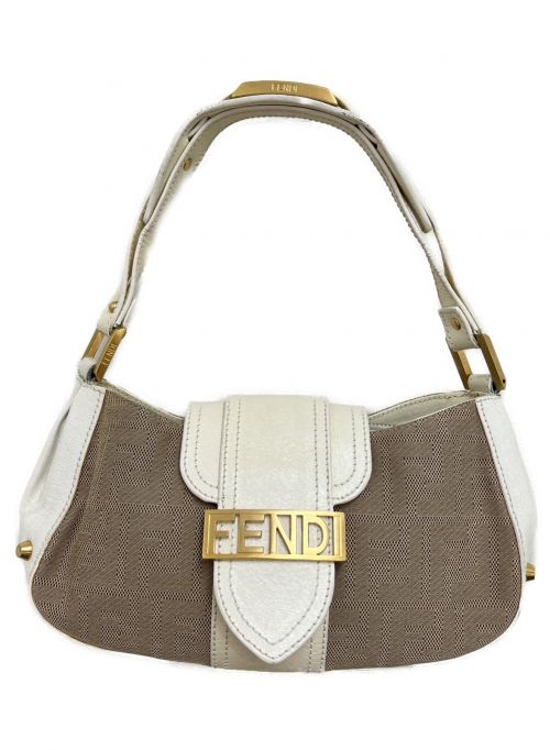FENDI（フェンディ）FENDI (フェンディ) ズッカ切替ハンドバッグ ホワイト サイズ:-の古着・服飾アイテム