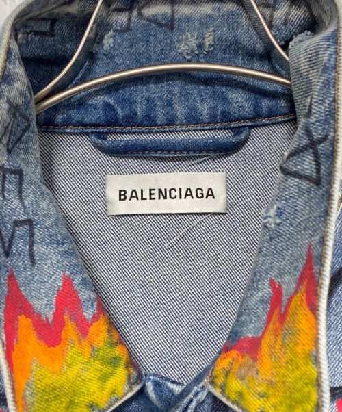 BALENCIAGA（バレンシアガ）BALENCIAGA (バレンシアガ) グラフィティ デニムジャケット インディゴ サイズ:34の古着・服飾アイテム