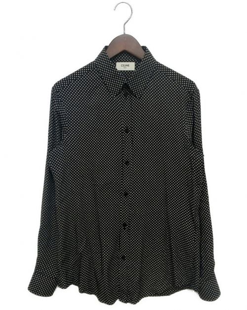 CELINE（セリーヌ）CELINE (セリーヌ) レーヨンドットシャツ ブラック サイズ:38の古着・服飾アイテム