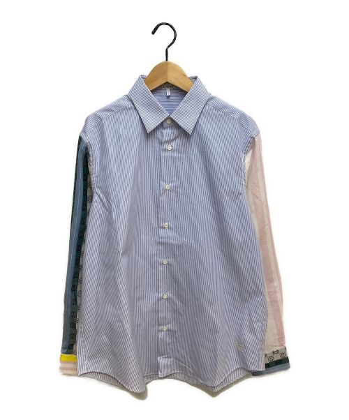 LOEWE（ロエベ）LOEWE (ロエベ) ストライプ切替シャツ スカイブルー サイズ:39の古着・服飾アイテム