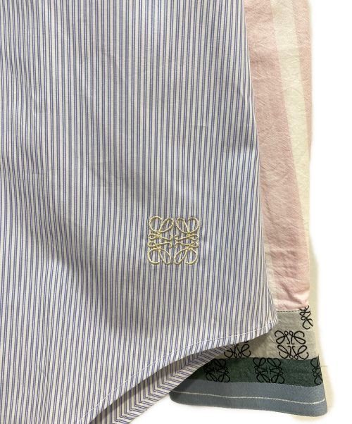 LOEWE（ロエベ）LOEWE (ロエベ) ストライプ切替シャツ スカイブルー サイズ:39の古着・服飾アイテム