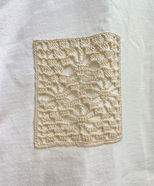 JIL SANDER（ジルサンダー）JIL SANDER (ジルサンダー) 21SS クロッシェパッチTシャツ ホワイト サイズ:Mの古着・服飾アイテム