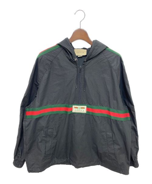 GUCCI（グッチ）GUCCI (グッチ) アノラックパーカー ブラック サイズ:46の古着・服飾アイテム