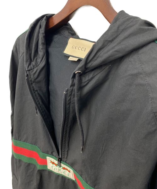 GUCCI（グッチ）GUCCI (グッチ) アノラックパーカー ブラック サイズ:46の古着・服飾アイテム