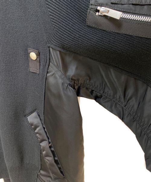 sacai（サカイ）sacai (サカイ) ナイロンツイルコットンニットプルオーバー ブラック サイズ:2の古着・服飾アイテム