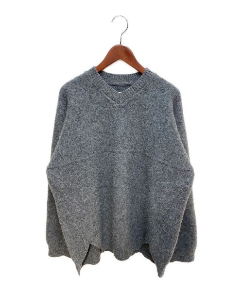 JIL SANDER（ジルサンダー）JIL SANDER (ジルサンダー) オーバーサイズVネックニット グレー サイズ:Sの古着・服飾アイテム
