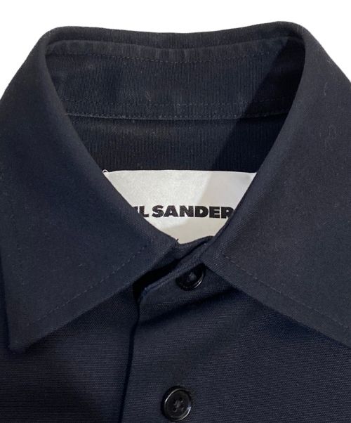 JIL SANDER（ジルサンダー）JIL SANDER (ジルサンダー) フロント刺繍シャツ ブラック サイズ:15/38の古着・服飾アイテム