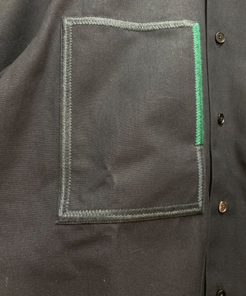 JIL SANDER（ジルサンダー）JIL SANDER (ジルサンダー) フロント刺繍シャツ ブラック サイズ:15/38の古着・服飾アイテム