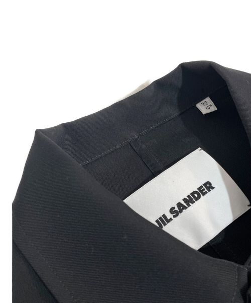 JIL SANDER（ジルサンダー）JIL SANDER (ジルサンダー) ウールギャバジンシャツ ブラック サイズ:39の古着・服飾アイテム