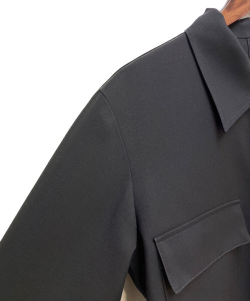 JIL SANDER（ジルサンダー）JIL SANDER (ジルサンダー) ウールギャバジンシャツ ブラック サイズ:39の古着・服飾アイテム