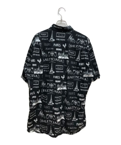 BALENCIAGA（バレンシアガ）BALENCIAGA (バレンシアガ) プリントシャツ ブラック サイズ:39の古着・服飾アイテム