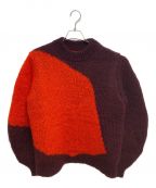 JIL SANDERジルサンダー）の古着「バイカラーニット」｜ボルドー×オレンジ
