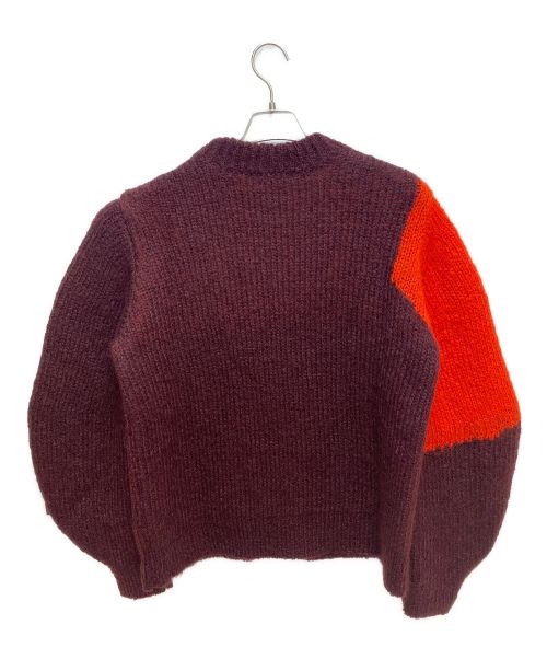 JIL SANDER（ジルサンダー）JIL SANDER (ジルサンダー) バイカラーニット ボルドー×オレンジ サイズ:46の古着・服飾アイテム