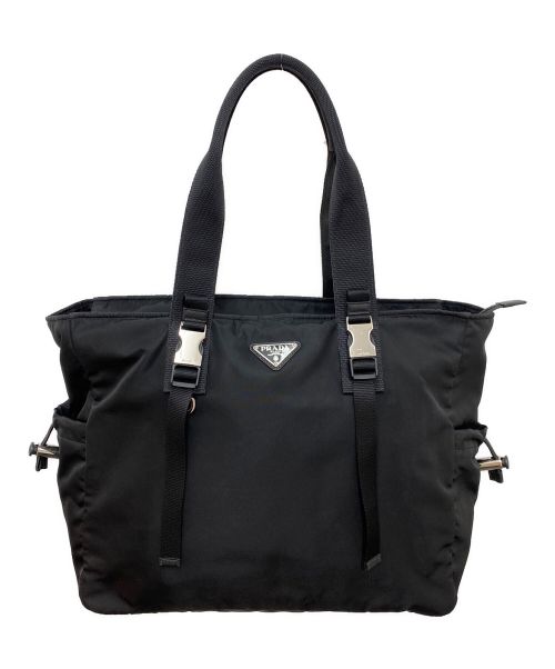 PRADA（プラダ）PRADA (プラダ) Re Nylon ×サフィアーノ切替ハンドバッグ ブラック サイズ:-の古着・服飾アイテム