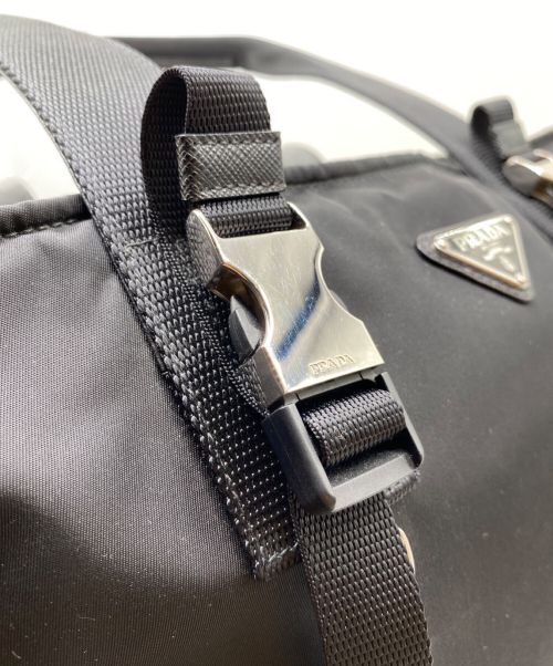 PRADA（プラダ）PRADA (プラダ) Re Nylon ×サフィアーノ切替ハンドバッグ ブラック サイズ:-の古着・服飾アイテム