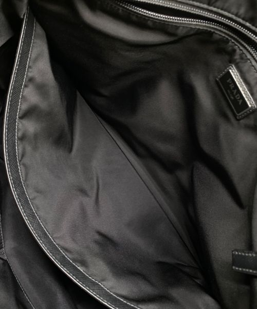PRADA（プラダ）PRADA (プラダ) Re Nylon ×サフィアーノ切替ハンドバッグ ブラック サイズ:-の古着・服飾アイテム