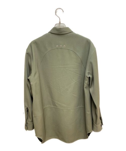 JIL SANDER（ジルサンダー）JIL SANDER (ジルサンダー) トロピカルウール ロングラインシャツ オリーブ サイズ:38の古着・服飾アイテム