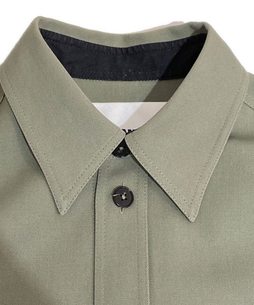 JIL SANDER（ジルサンダー）JIL SANDER (ジルサンダー) トロピカルウール ロングラインシャツ オリーブ サイズ:38の古着・服飾アイテム
