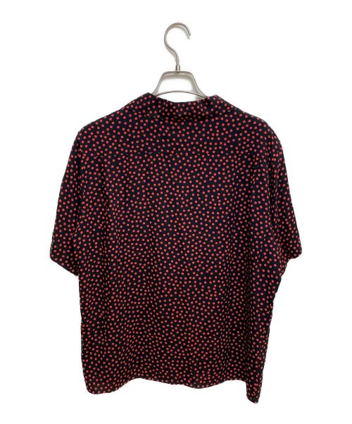 CELINE（セリーヌ）CELINE (セリーヌ) ドットオープンカラーシャツ ブラック×レッド サイズ:38の古着・服飾アイテム