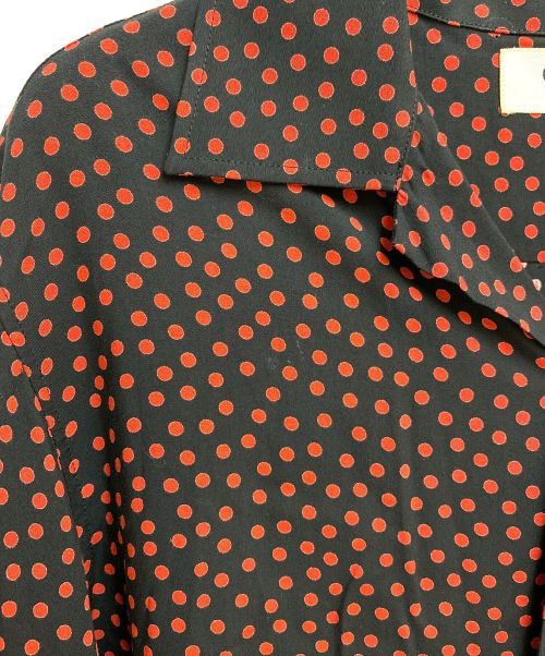 CELINE（セリーヌ）CELINE (セリーヌ) ドットオープンカラーシャツ ブラック×レッド サイズ:38の古着・服飾アイテム