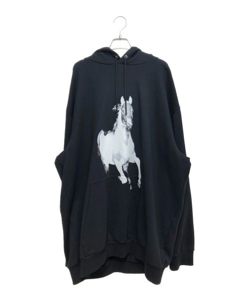 CELINE（セリーヌ）CELINE (セリーヌ) ホースオーバーサイズフーディー ブラック サイズ:XLの古着・服飾アイテム