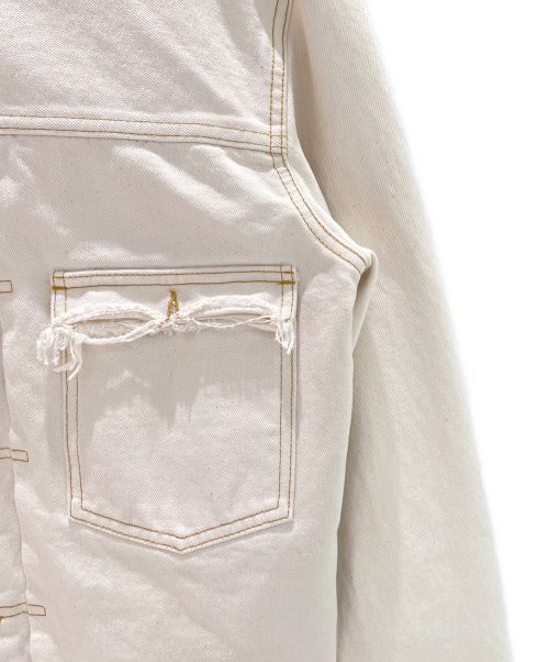 Maison Margiela（メゾンマルジェラ）Maison Margiela (メゾンマルジェラ) オーバーサイズドデストロイデニムジャケット アイボリー サイズ:52の古着・服飾アイテム