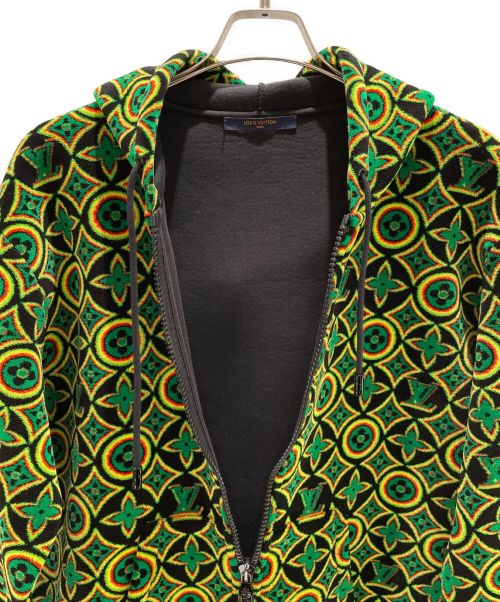 LOUIS VUITTON（ルイ ヴィトン）LOUIS VUITTON (ルイ ヴィトン) ジャマイカンフラワージップフーディ グリーン サイズ:XLの古着・服飾アイテム