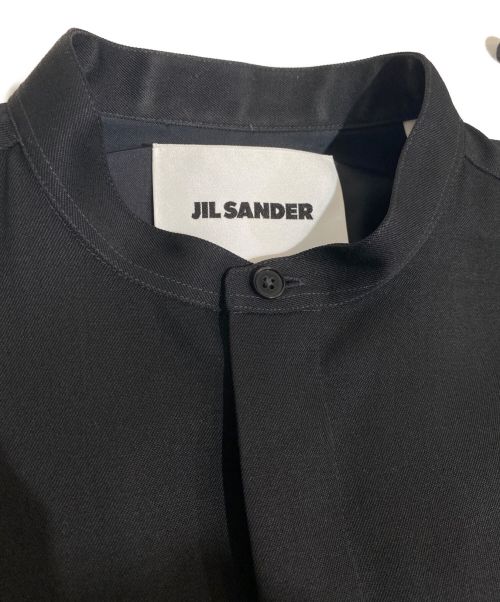JIL SANDER（ジルサンダー）JIL SANDER (ジルサンダー) ノーカラーシャツ ブラック サイズ:38の古着・服飾アイテム