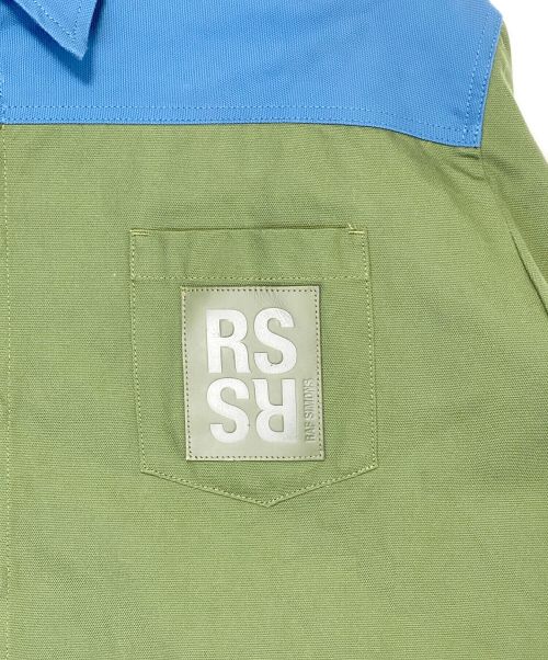 RAF SIMONS（ラフシモンズ）RAF SIMONS (ラフシモンズ) Oversize Bicolor Denim Shirt グリーンブルー サイズ:Sの古着・服飾アイテム