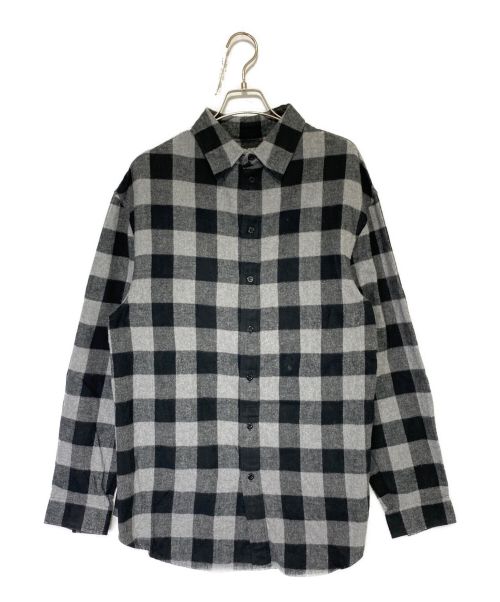BALENCIAGA（バレンシアガ）BALENCIAGA (バレンシアガ) チェックシャツ グレー サイズ:38の古着・服飾アイテム