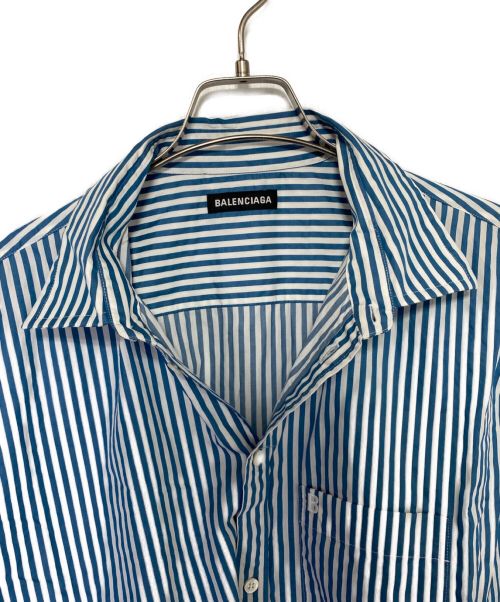 BALENCIAGA（バレンシアガ）BALENCIAGA (バレンシアガ) オーバーサイズストライプシャツ スカイブルー サイズ:42の古着・服飾アイテム