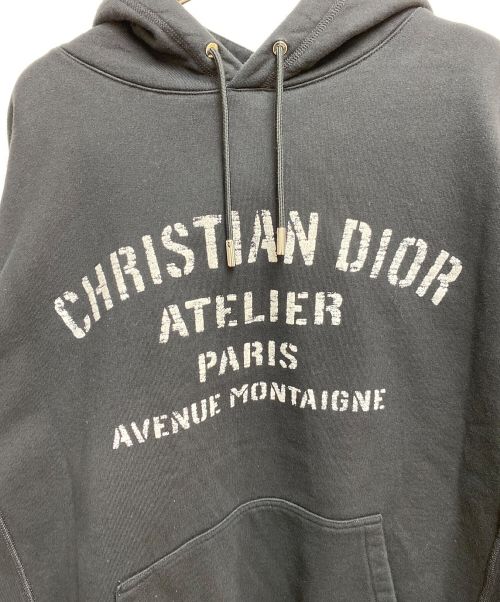 Christian Dior（クリスチャン ディオール）Christian Dior (クリスチャン ディオール) アトリエプリントプルオーバーパーカー ブラック サイズ:XXLの古着・服飾アイテム
