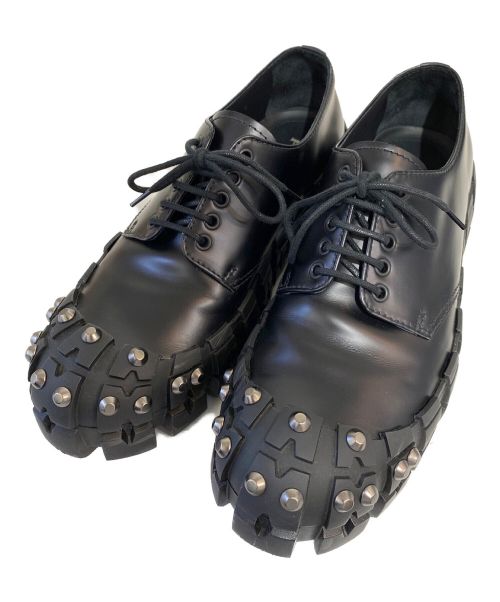 PRADA（プラダ）PRADA (プラダ) スタッズレザーシューズ ブラック サイズ:9の古着・服飾アイテム
