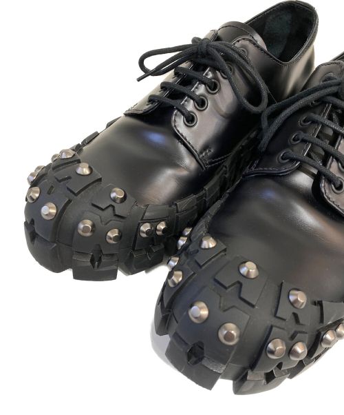 PRADA（プラダ）PRADA (プラダ) スタッズレザーシューズ ブラック サイズ:9の古着・服飾アイテム
