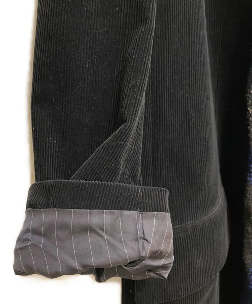 Yohji Yamamoto pour homme（ヨウジヤマモト プールオム）Yohji Yamamoto pour homme (ヨウジヤマモト プールオム) 22AW ストールドッキングコーデュロイコート ブラック サイズ:3の古着・服飾アイテム