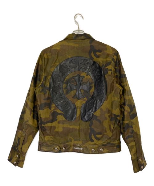 CHROME HEARTS（クロムハーツ）CHROME HEARTS (クロムハーツ) バッククロスレザージャケット オリーブ サイズ:Mの古着・服飾アイテム