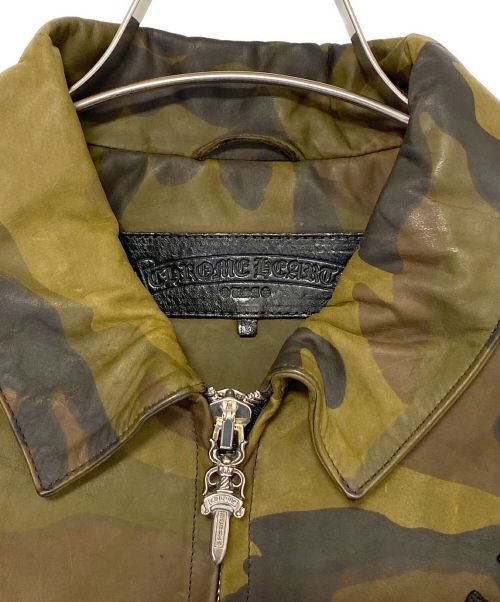 CHROME HEARTS（クロムハーツ）CHROME HEARTS (クロムハーツ) バッククロスレザージャケット オリーブ サイズ:Mの古着・服飾アイテム
