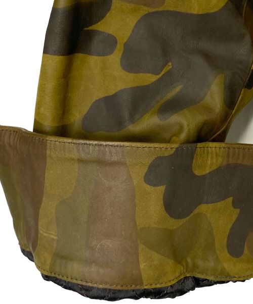 CHROME HEARTS（クロムハーツ）CHROME HEARTS (クロムハーツ) バッククロスレザージャケット オリーブ サイズ:Mの古着・服飾アイテム