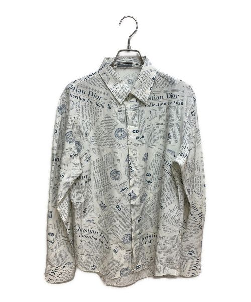 Dior（ディオール）Dior (ディオール) ダニエル・アーシャム ニュースペーパーシャツ ホワイト サイズ:41の古着・服飾アイテム