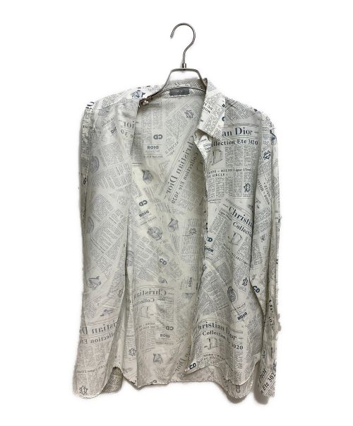 Dior（ディオール）Dior (ディオール) ダニエル・アーシャム ニュースペーパーシャツ ホワイト サイズ:41の古着・服飾アイテム
