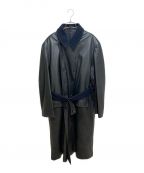 Yohji Yamamoto pour hommeヨウジヤマモト プールオム）の古着「レザートレンチコート」｜ブラック