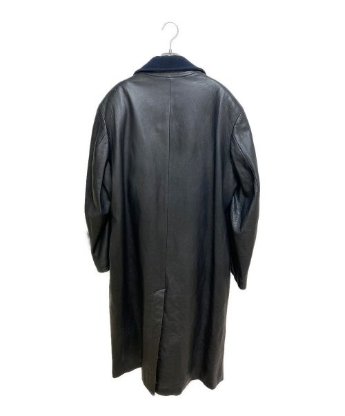 Yohji Yamamoto pour homme（ヨウジヤマモト プールオム）Yohji Yamamoto pour homme (ヨウジヤマモト プールオム) レザートレンチコート ブラック サイズ:Lの古着・服飾アイテム