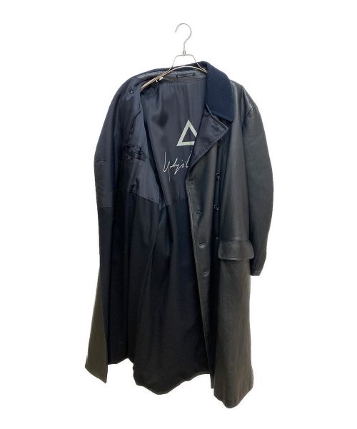 Yohji Yamamoto pour homme（ヨウジヤマモト プールオム）Yohji Yamamoto pour homme (ヨウジヤマモト プールオム) レザートレンチコート ブラック サイズ:Lの古着・服飾アイテム