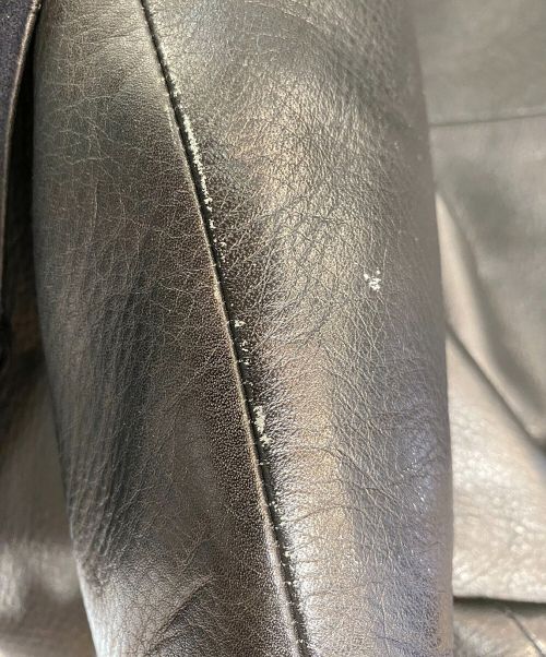 Yohji Yamamoto pour homme（ヨウジヤマモト プールオム）Yohji Yamamoto pour homme (ヨウジヤマモト プールオム) レザートレンチコート ブラック サイズ:Lの古着・服飾アイテム