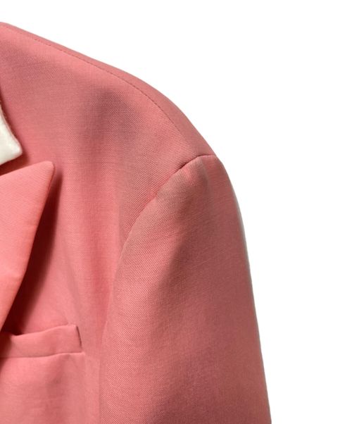 LOEWE（ロエベ）LOEWE (ロエベ) ラペル切替ロングジャケット ピンク サイズ:50の古着・服飾アイテム