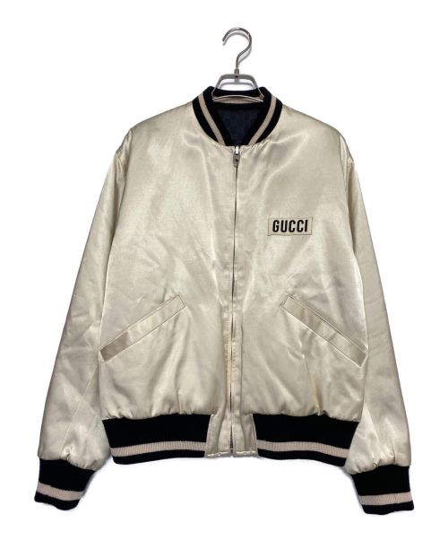 GUCCI（グッチ）GUCCI (グッチ) NYLON JAQUARD BOMBER JACKET シャンパンゴールド サイズ:SIZE 48の古着・服飾アイテム