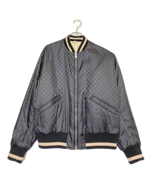 GUCCI（グッチ）GUCCI (グッチ) NYLON JAQUARD BOMBER JACKET シャンパンゴールド サイズ:SIZE 48の古着・服飾アイテム