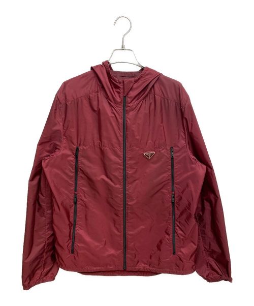 PRADA（プラダ）PRADA (プラダ) ジップアップナイロンジャケット ボルドー サイズ:48の古着・服飾アイテム