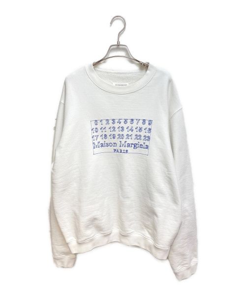 Maison Margiela（メゾンマルジェラ）Maison Margiela (メゾンマルジェラ) ステッチロゴスウェット アイボリー サイズ:44の古着・服飾アイテム