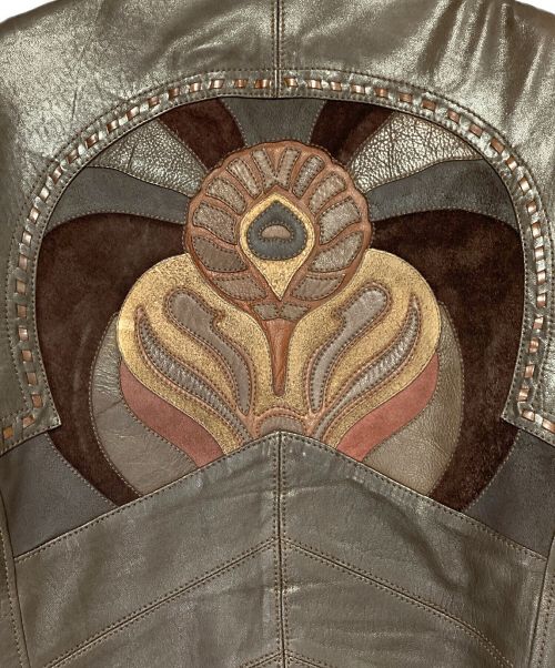 GUCCI（グッチ）GUCCI (グッチ) パッチワークレザージャケット ブラウン サイズ:50の古着・服飾アイテム